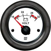 VETUS Voltmeter 20-32v Zilver 52 mm