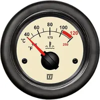 VETUS TEMPN beige Temperatuurmeter 12/24V Ø 52mm
