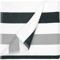 The One Towelling The One Strandlaken Stripe 90x190cm Antraciet/Licht Grijs