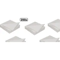 Themaparty 250x Servetten 33x33cm wit - servet tissue diner eten en drinken festival carnaval thema feest