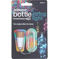SUCK UK flesverlichting draad led usb 7 x 2,4 cm kurk wit/bruin