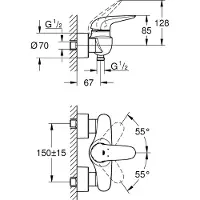 GROHE Wave New Douchemengkraan - 15 cm hartafstand