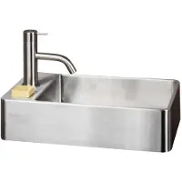 Lanesto Vanity 22x40x10cm fontein 1 kraangat met afvoerplug RVS