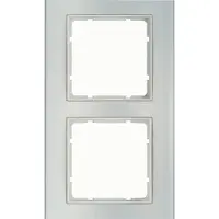 Berker BER B3 frame 10123904, aluminium/polarwit, dubbel