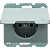 Berker 47517203, Type F, Aluminium, Aluminium, IP44, 250 V, 16 A