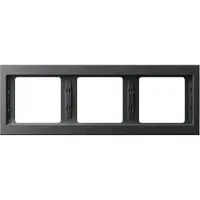 Hager BER K1 frame 13737006, antraciet, mat, horizontaal, 3-voudig