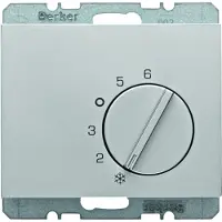 Hager Berker kamerthermostaat met omschakelcontact K5 aluminium - 20267103