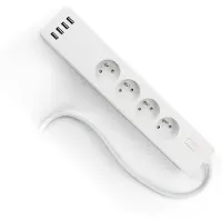 Caliber Slimme stekkerdoos - Type 3 Stekker - USB - Wit (HWP302FU)
