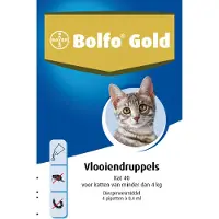 Bolfo 2x Gold Anti Vlooiendruppels Kat Vanaf 1 kg 4 pipetten