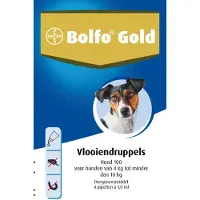 Bolfo 2x Gold Anti Vlooiendruppels Hond 4 - 10 kg 4 pipetten