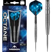 Mission Dartpijlen Octane M2 Zilver - Blauw Lengte Barrel: 51 mm. Dikte Barrel 7,2 mm.