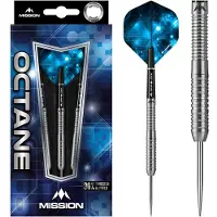 Mission Dartpijlen Octane M3 Zilver - Blauw Lengte Barrel : 50,20 mm / Dikte Barrel : 7,20 mm.