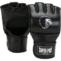Super Pro Slugger MMA Handschoenen Leder Zwart/Wit