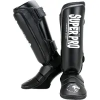 Super Pro Combat Gear Protector Scheenbeschermers - Zwart/Wit - L