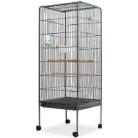 vidaXL Vogelkooi 54x54x146 cm staal zwart