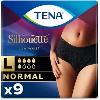 Tena 6x Tena Pants Silhouette Zwart Normal Lage Taille Large 8 Stuks