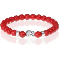 Memphis Rode Agaat kralen armband Buddha