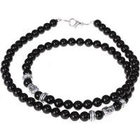 Memphis Zwarte Onyx kralen ketting voor mannen