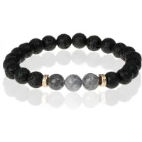 Memphis Kralen armband Lavastone Royalty Grey