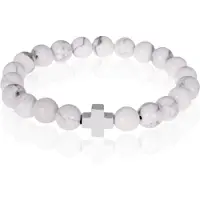 Memphis kralen armband Howliet Zilver Kruis