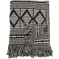 Bloomingville - Gutte Plaid van Gerecycled Katoen 160x130 cm - Zwart