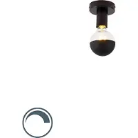 QAZQA Design plafondlamp zwart met G95 kopspiegel zwart - Facil