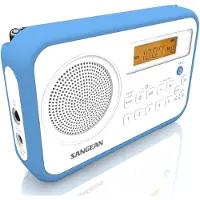 Sangean PR-D18, draagbare AM/FM radio, wit/blauw