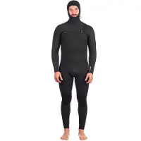 O'Neill Hyperfreak 5/4+ Chest Zip Hooded Wetsuit black / black