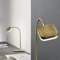 Orion LED-bureaulamp Tobias, messing / goud, Woon-/ Eetkamer, metaal, Modern, LED bureaulamp