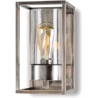 MORETTI Wandlamp buiten Cubic³, dimbaar, alu / grijs / zink, Messing, Antiek, Wandlamp buiten
