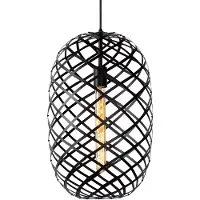 Lucide WOLFRAM - Hanglamp - Ø 32 cm - 1xE27 - Zwart