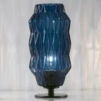 Selene Tafellamp Origami, blauw, Woon-/ Eetkamer, Glas, Design, tafellamp