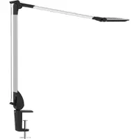 MAUL Klemlamp MAULoptimus, dimbaar, alu / grijs / zink, Werkkamer / Kantoor, Aluminium, Modern, Klemlamp