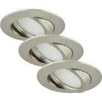 Briloner ATTACH DIM - inbouwspots - set van 3 - Dimbaar - 5,5W - Ø82mm - Mat nikkel