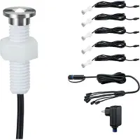 Paulmann Plug &amp; Shine inbouwlamp 93695, Basis van 5 93695, alu / grijs / zink, Roestvrij staal, Modern