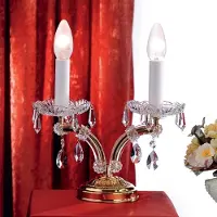 Orion Tafellamp kristal TJURA, messing / goud, Woon-/ Eetkamer, metaal, Antiek, Tafellamp