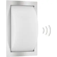 LCD Wandlamp buiten met bewegingssensor Ivett, alu / grijs / zink, Aluminium, Modern