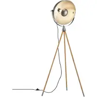 TRIO Delhi vloerlamp nikkel/goud, geschikt voor 1 x E27
