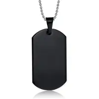 Mendes Zwarte Dogtag kettinghanger met ketting