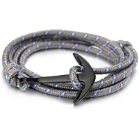 LGT JWLS Anker armband polyester koord Grijs met Zwart
