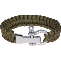 LGT JWLS Paracord armband Legergroen met Zilver