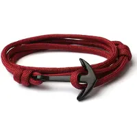 LGT JWLS Anker armband Donkerrood polyester koord