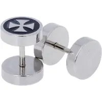 LGT JWLS Heren oorbellen Fake Ear Plug Cross