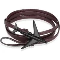 LGT JWLS Wrap armband Heren Leer Vliegtuig Anker Zwart Bruin
