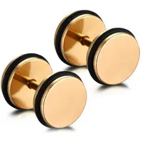 Mendes Dumbbell Stud oorbellen Edelstaal Goud