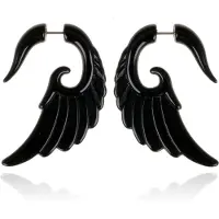 LGT JWLS Tribal bone oorbellen Black Wing
