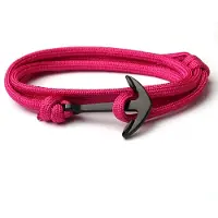 LGT JWLS Anker armband Donkerroze polyester koord