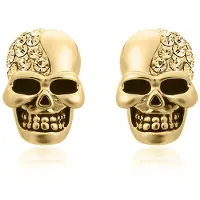 Mendes Skull Stud oorbellen Edelstaal Kristal Goudkleurig