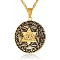 Mendes Heren ketting Edelstaal Eye Of Providence Amulet