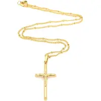 Mendes Kruis ketting Edelstaal Goudkleurig Mesh